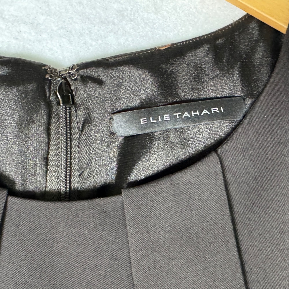 Elie Tahari Womens Size XS Black Sheath Dress Sleeveless LBD Office‎ Work - Picture 3 of 10